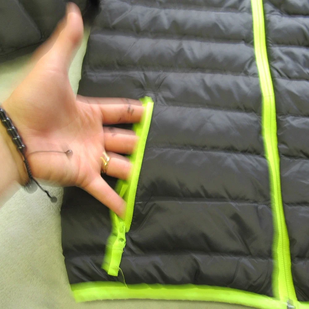Eddie Bauer‎ Down Jacket Kids Medium Gray Black Reversible Puffer Cirruslite